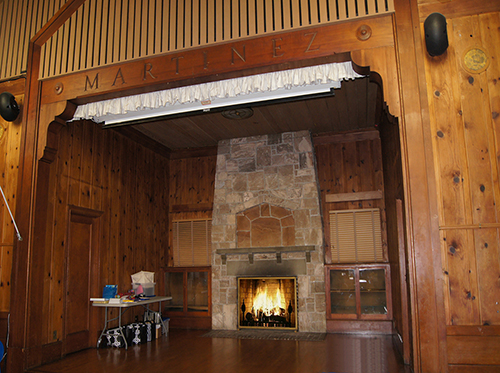 The Arts & Crafts interior of the Shell Clubhouse in Martinez, CA